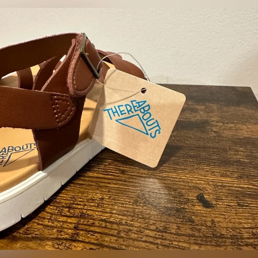 Thereabouts Little Girls Alana Cognac Sandals NWT Size Little Girls 1